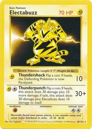 Electabuzz (20/102) [Base Set Shadowless Unlimited] | L.A. Mood Comics and Games
