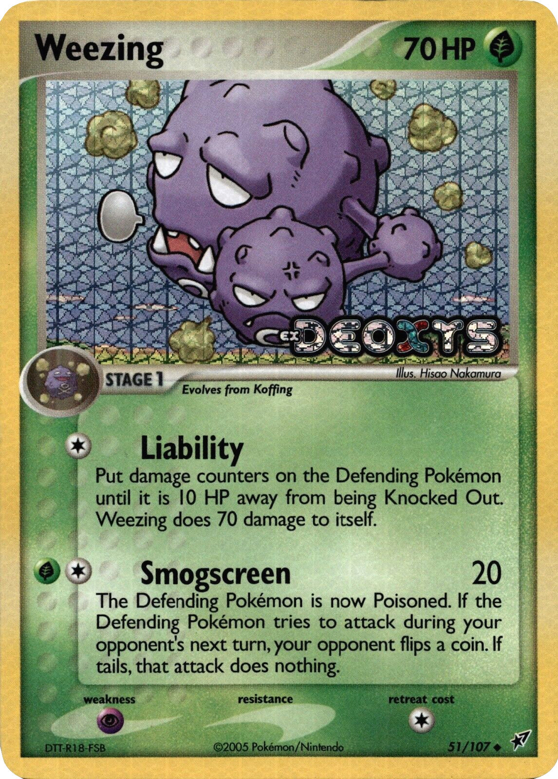 Weezing (51/107) (Stamped) [EX: Deoxys] | L.A. Mood Comics and Games