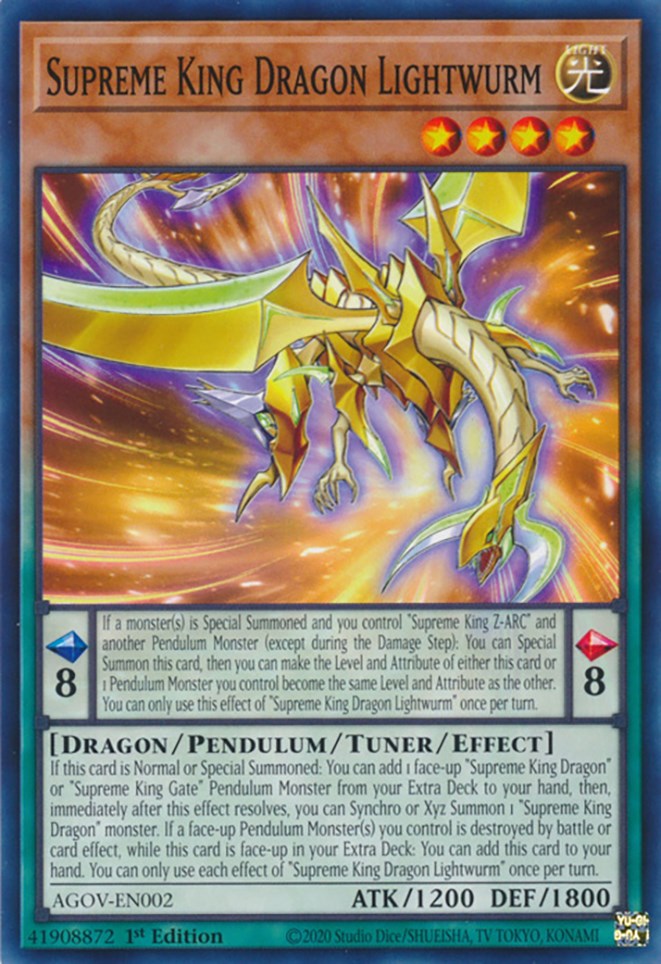 Supreme King Dragon Lightwurm [AGOV-EN002] Common | L.A. Mood Comics and Games