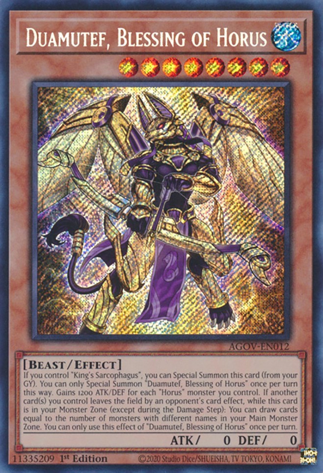 Duamutef, Blessing of Horus [AGOV-EN012] Secret Rare | L.A. Mood Comics and Games