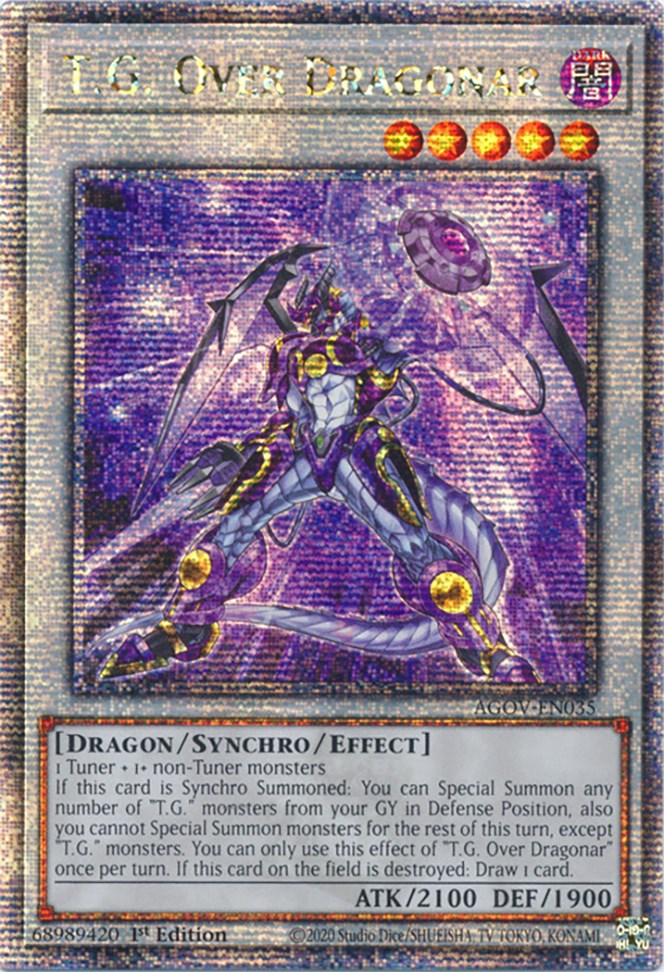 T.G. Over Dragonar (Quarter Century Secret Rare) [AGOV-EN035] Quarter Century Secret Rare | L.A. Mood Comics and Games