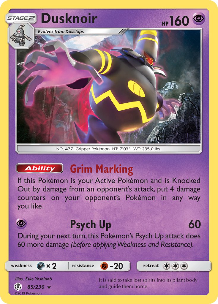 Dusknoir (85/236) (Prerelease Kit Exclusive) [Sun & Moon: Cosmic Eclipse] | L.A. Mood Comics and Games