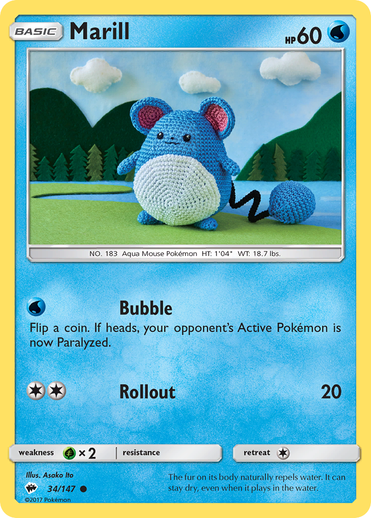 Marill (34/147) [Sun & Moon: Burning Shadows] | L.A. Mood Comics and Games