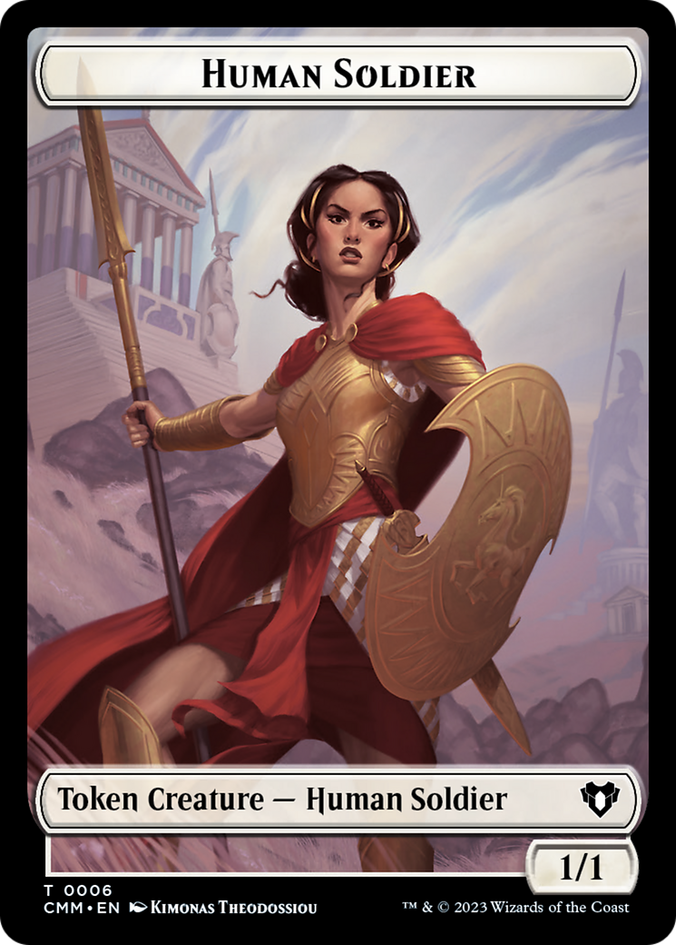 Human Soldier // Elemental (0025) Double-Sided Token [Commander Masters Tokens] | L.A. Mood Comics and Games