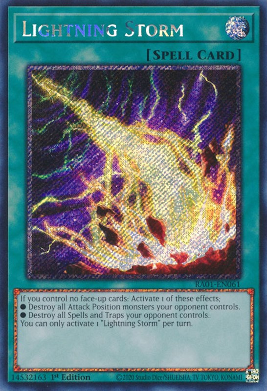 Lightning Storm [RA01-EN061] Platinum Secret Rare | L.A. Mood Comics and Games