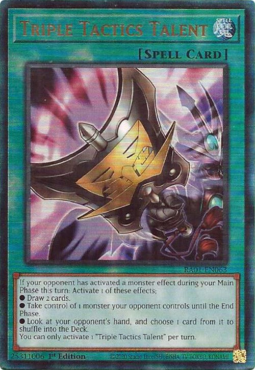 Triple Tactics Talent [RA01-EN063] Prismatic Ultimate Rare | L.A. Mood Comics and Games