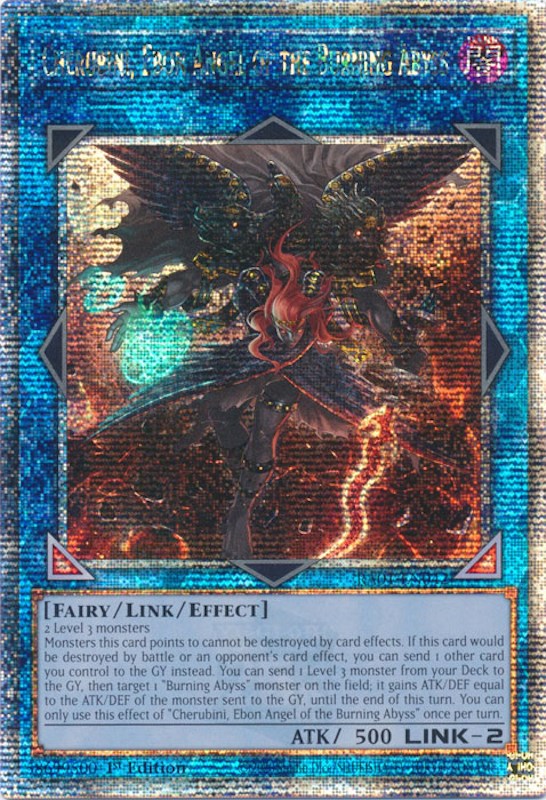 Cherubini, Ebon Angel of the Burning Abyss [RA01-EN042] Quarter Century Secret Rare | L.A. Mood Comics and Games