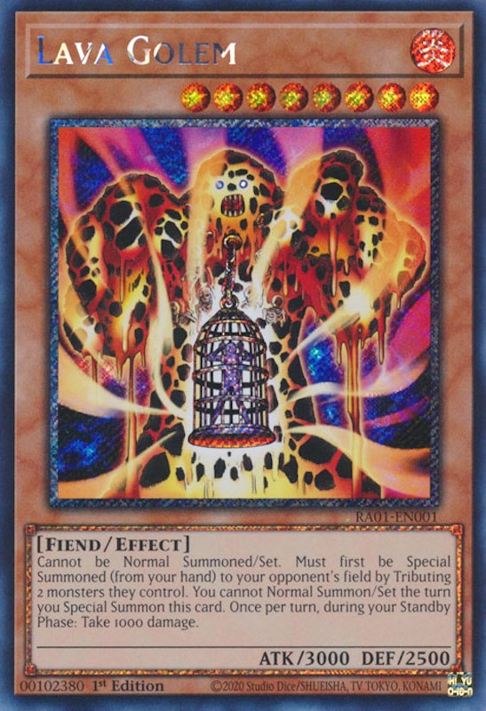 Lava Golem [RA01-EN001] Platinum Secret Rare | L.A. Mood Comics and Games