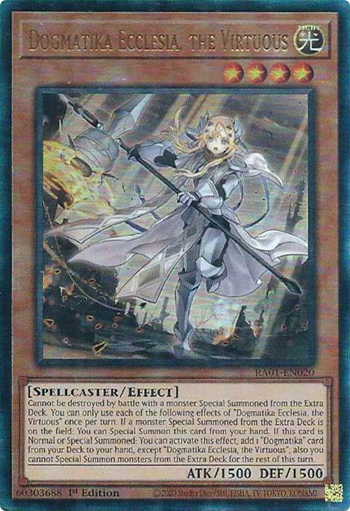 Dogmatika Ecclesia, the Virtuous [RA01-EN020] Prismatic Ultimate Rare | L.A. Mood Comics and Games