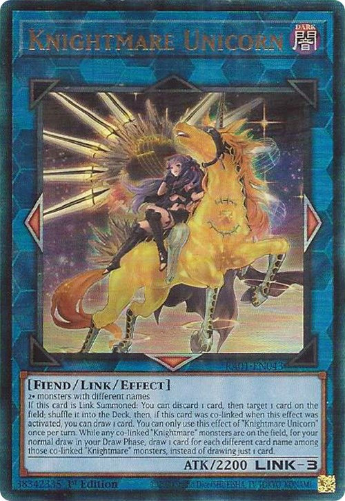 Knightmare Unicorn (Alternate Art) [RA01-EN043] Prismatic Ultimate Rare | L.A. Mood Comics and Games