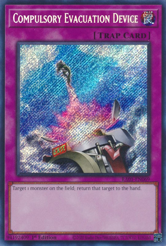 Compulsory Evacuation Device [RA01-EN069] Secret Rare | L.A. Mood Comics and Games