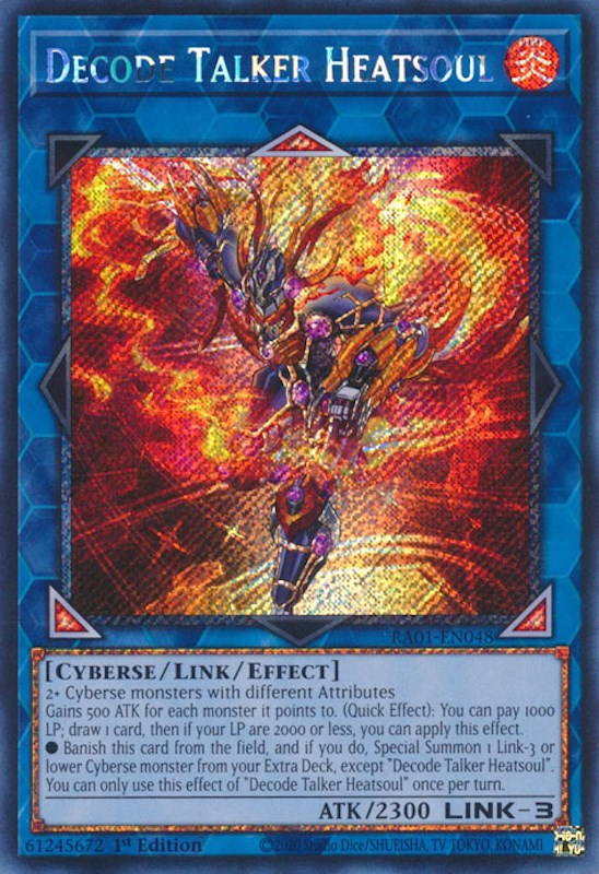 Decode Talker Heatsoul [RA01-EN048] Platinum Secret Rare | L.A. Mood Comics and Games