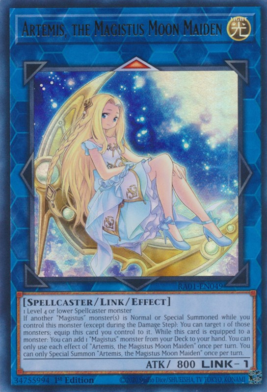 Artemis, the Magistus Moon Maiden [RA01-EN049] Ultra Rare | L.A. Mood Comics and Games