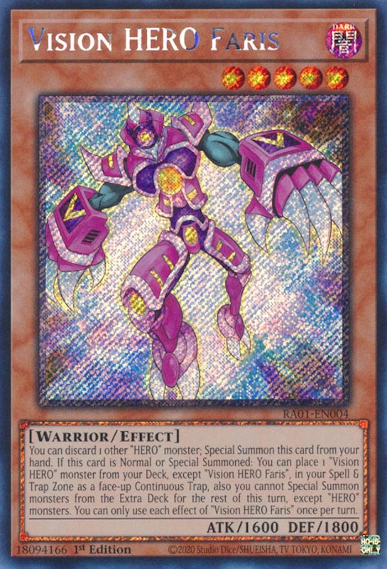 Vision HERO Faris [RA01-EN004] Platinum Secret Rare | L.A. Mood Comics and Games