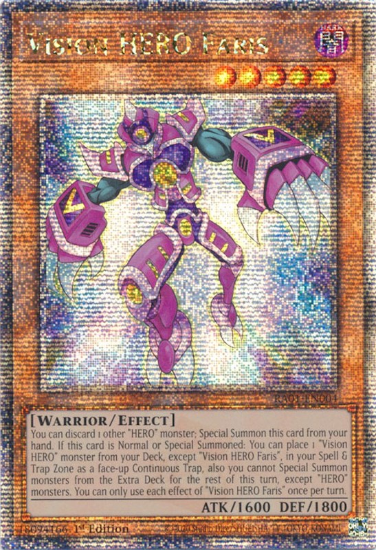 Vision HERO Faris [RA01-EN004] Quarter Century Secret Rare | L.A. Mood Comics and Games