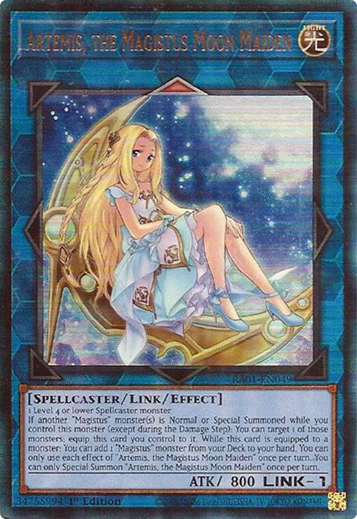 Artemis, the Magistus Moon Maiden [RA01-EN049] Prismatic Ultimate Rare | L.A. Mood Comics and Games