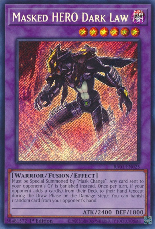 Masked HERO Dark Law [RA01-EN025] Secret Rare | L.A. Mood Comics and Games