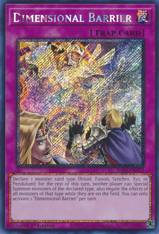 Dimensional Barrier [RA01-EN072] Platinum Secret Rare | L.A. Mood Comics and Games