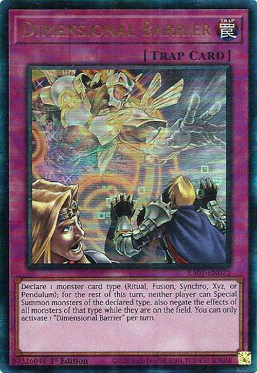 Dimensional Barrier [RA01-EN072] Prismatic Ultimate Rare | L.A. Mood Comics and Games