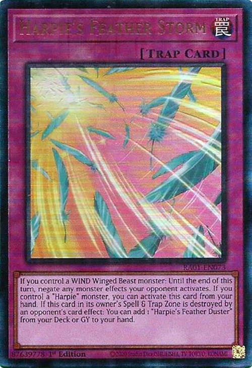 Harpie's Feather Storm [RA01-EN073] Prismatic Ultimate Rare | L.A. Mood Comics and Games