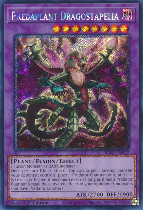 Predaplant Dragostapelia [RA01-EN027] Platinum Secret Rare | L.A. Mood Comics and Games