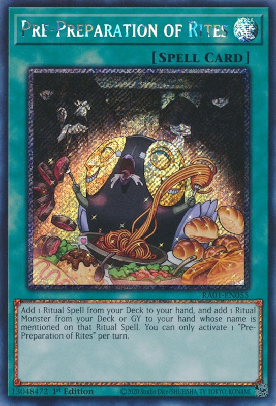 Pre-Preparation of Rites [RA01-EN055] Platinum Secret Rare | L.A. Mood Comics and Games