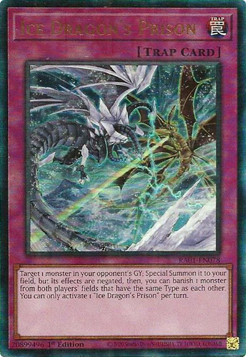 Ice Dragon's Prison [RA01-EN078] Prismatic Ultimate Rare | L.A. Mood Comics and Games