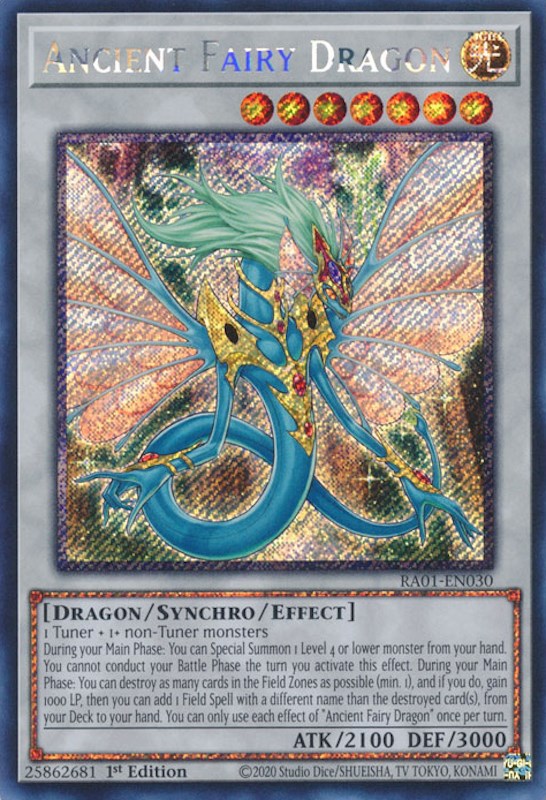 Ancient Fairy Dragon [RA01-EN030] Platinum Secret Rare | L.A. Mood Comics and Games