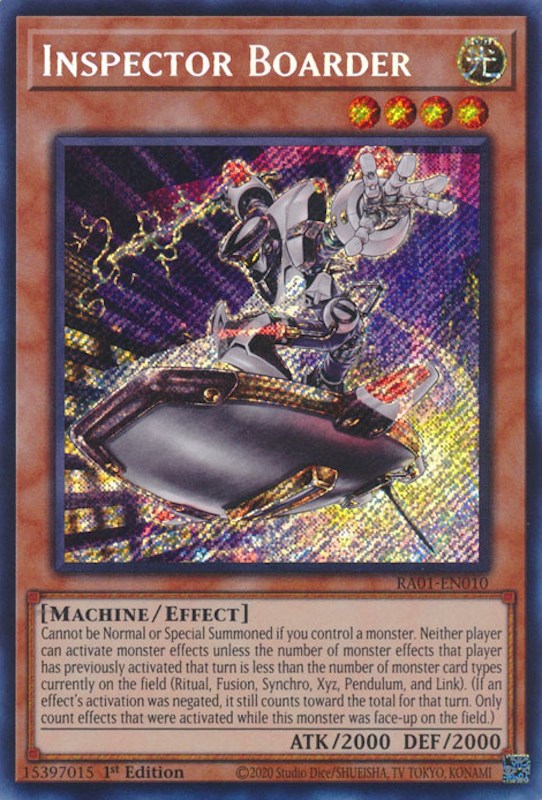 Inspector Boarder [RA01-EN010] Secret Rare | L.A. Mood Comics and Games
