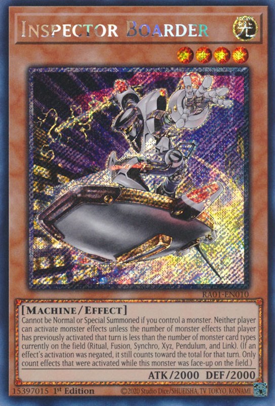 Inspector Boarder [RA01-EN010] Platinum Secret Rare | L.A. Mood Comics and Games