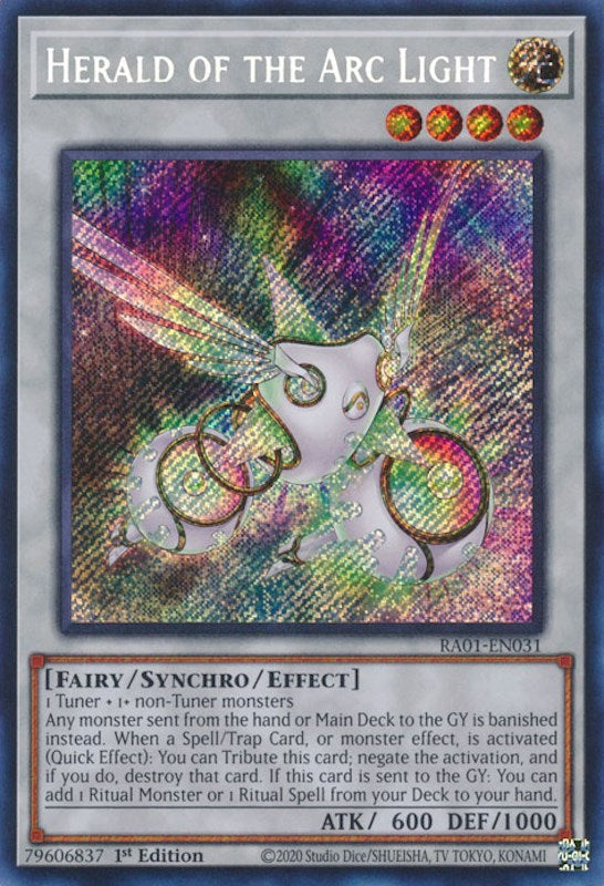 Herald of the Arc Light [RA01-EN031] Secret Rare | L.A. Mood Comics and Games