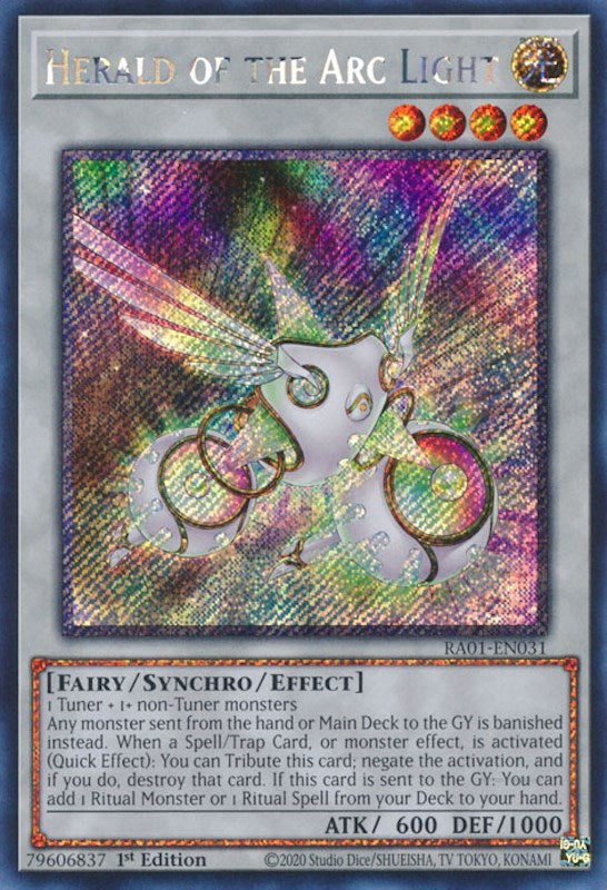 Herald of the Arc Light [RA01-EN031] Platinum Secret Rare | L.A. Mood Comics and Games