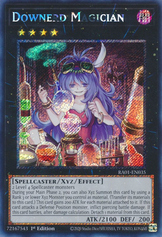 Downerd Magician [RA01-EN035] Platinum Secret Rare | L.A. Mood Comics and Games