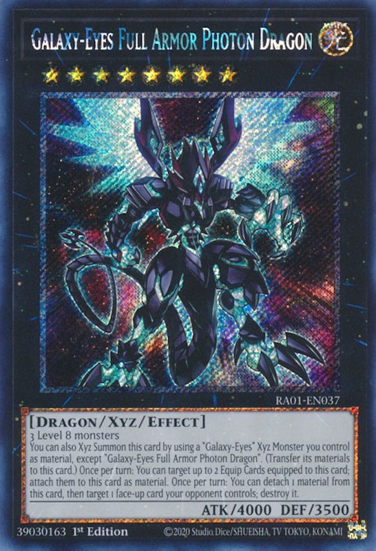 Galaxy-Eyes Full Armor Photon Dragon [RA01-EN037] Platinum Secret Rare | L.A. Mood Comics and Games