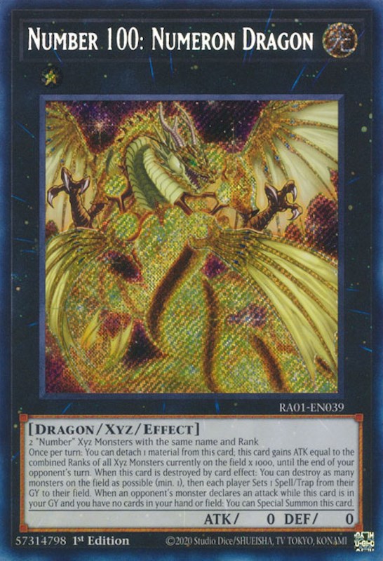 Number 100: Numeron Dragon [RA01-EN039] Secret Rare | L.A. Mood Comics and Games