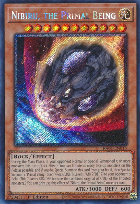 Nibiru, the Primal Being [RA01-EN015] Platinum Secret Rare | L.A. Mood Comics and Games