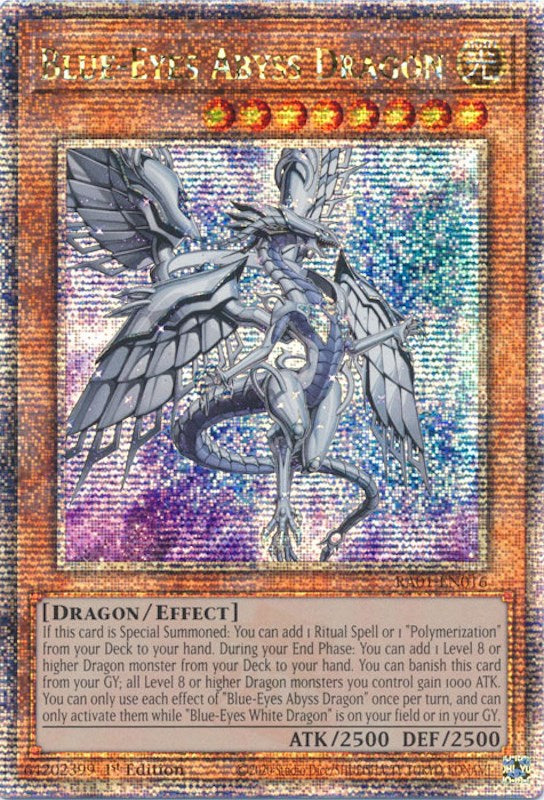 Blue-Eyes Abyss Dragon [RA01-EN016] Quarter Century Secret Rare | L.A. Mood Comics and Games