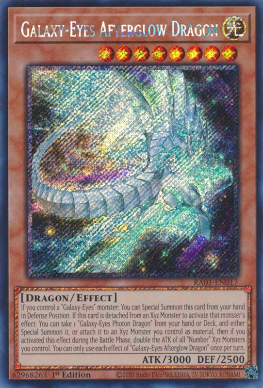 Galaxy-Eyes Afterglow Dragon [RA01-EN017] Platinum Secret Rare | L.A. Mood Comics and Games