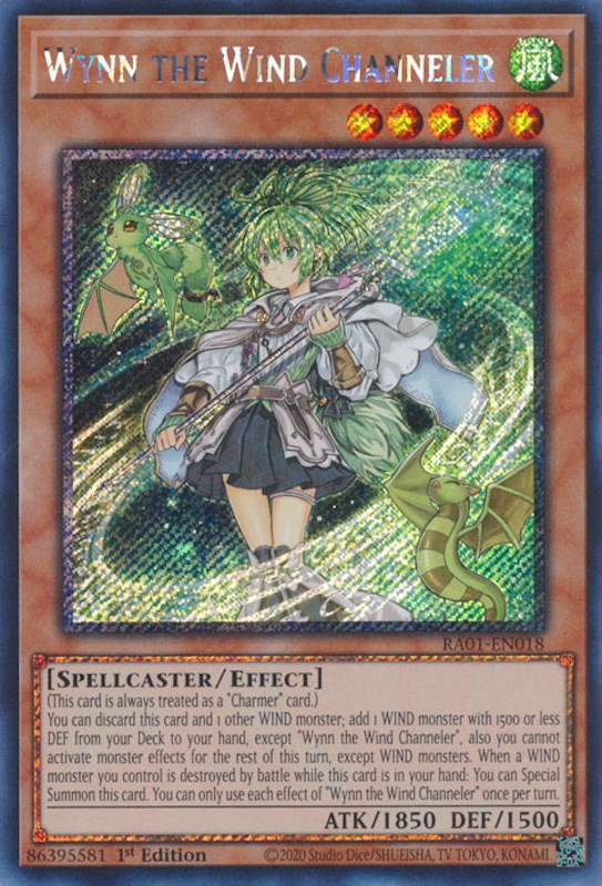 Wynn the Wind Channeler [RA01-EN018] Platinum Secret Rare | L.A. Mood Comics and Games