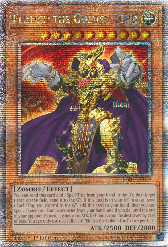 Eldlich the Golden Lord [RA01-EN019] Quarter Century Secret Rare | L.A. Mood Comics and Games