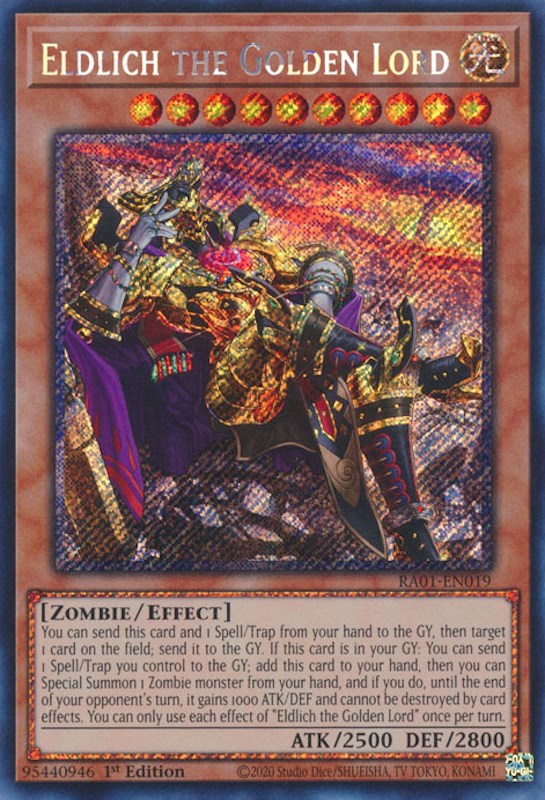 Eldlich the Golden Lord (Alternate Art) [RA01-EN019] Platinum Secret Rare | L.A. Mood Comics and Games