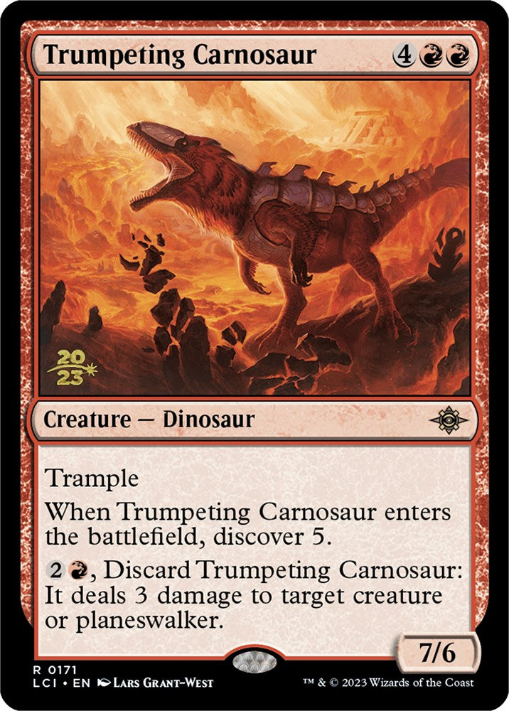 Trumpeting Carnosaur [The Lost Caverns of Ixalan Prerelease Cards] | L.A. Mood Comics and Games