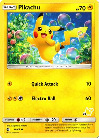 Pikachu (19/68) (Pikachu Stamp #30) [Battle Academy 2020] | L.A. Mood Comics and Games