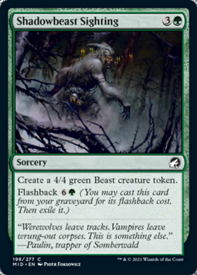 Shadowbeast Sighting [Innistrad: Midnight Hunt] | L.A. Mood Comics and Games