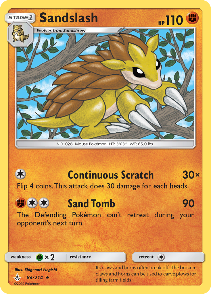 Sandslash (84/214) [Sun & Moon: Unbroken Bonds] | L.A. Mood Comics and Games