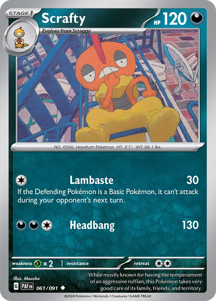 Scrafty (061/091) [Scarlet & Violet: Paldean Fates] | L.A. Mood Comics and Games