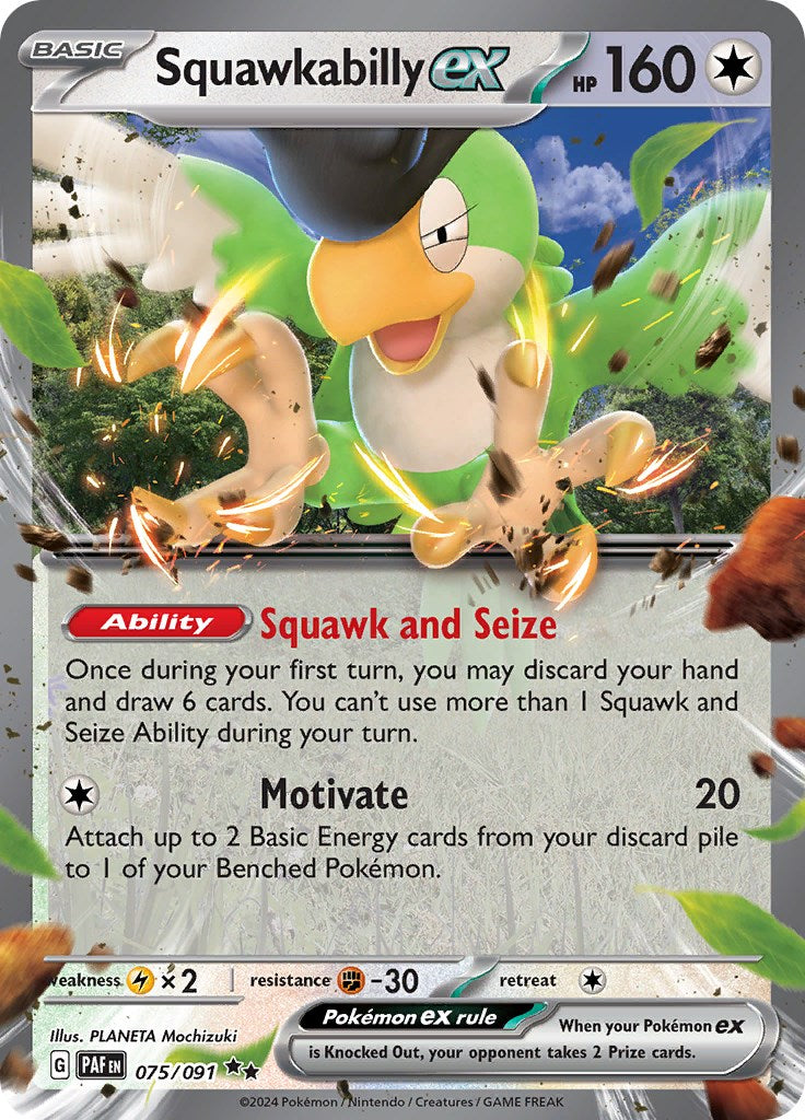 Squawkabilly ex (075/091) [Scarlet & Violet: Paldean Fates] | L.A. Mood Comics and Games