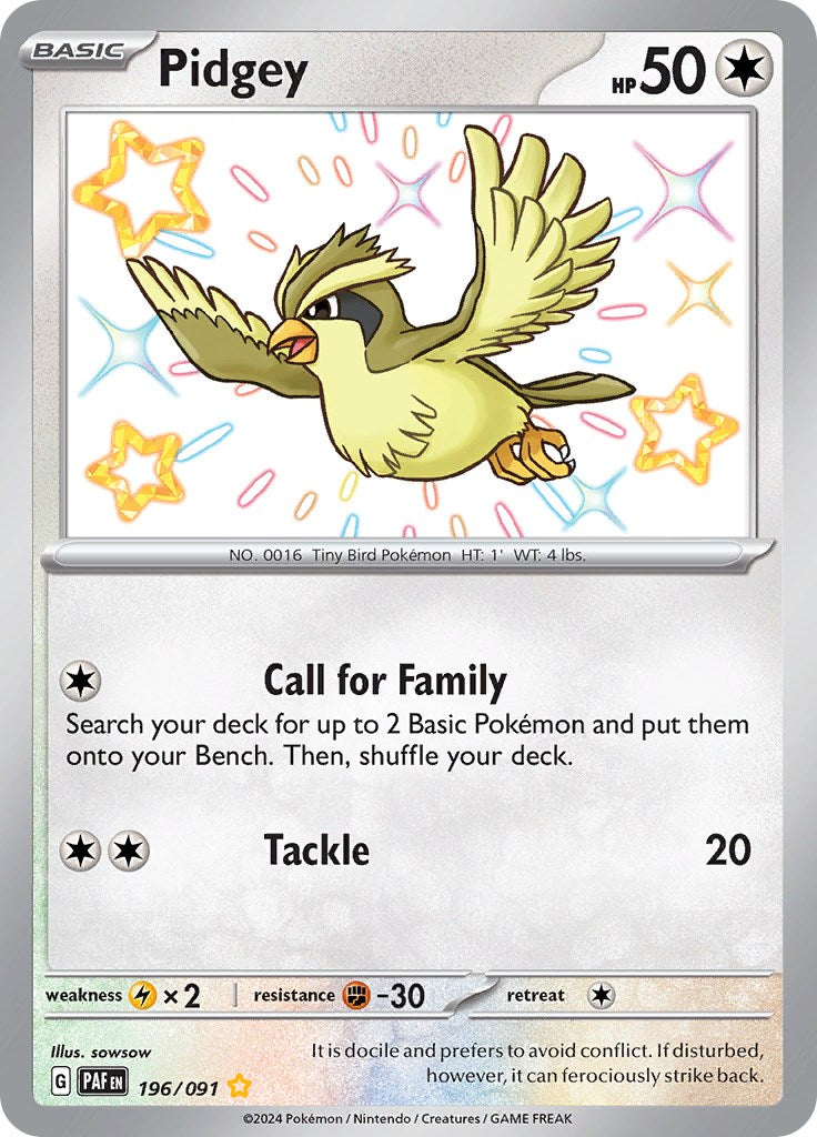 Pidgey (196/091) [Scarlet & Violet: Paldean Fates] | L.A. Mood Comics and Games