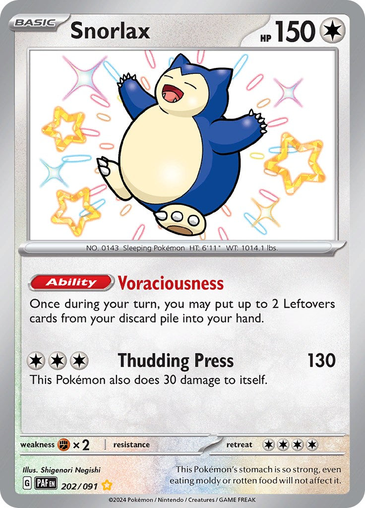 Snorlax (202/091) [Scarlet & Violet: Paldean Fates] | L.A. Mood Comics and Games