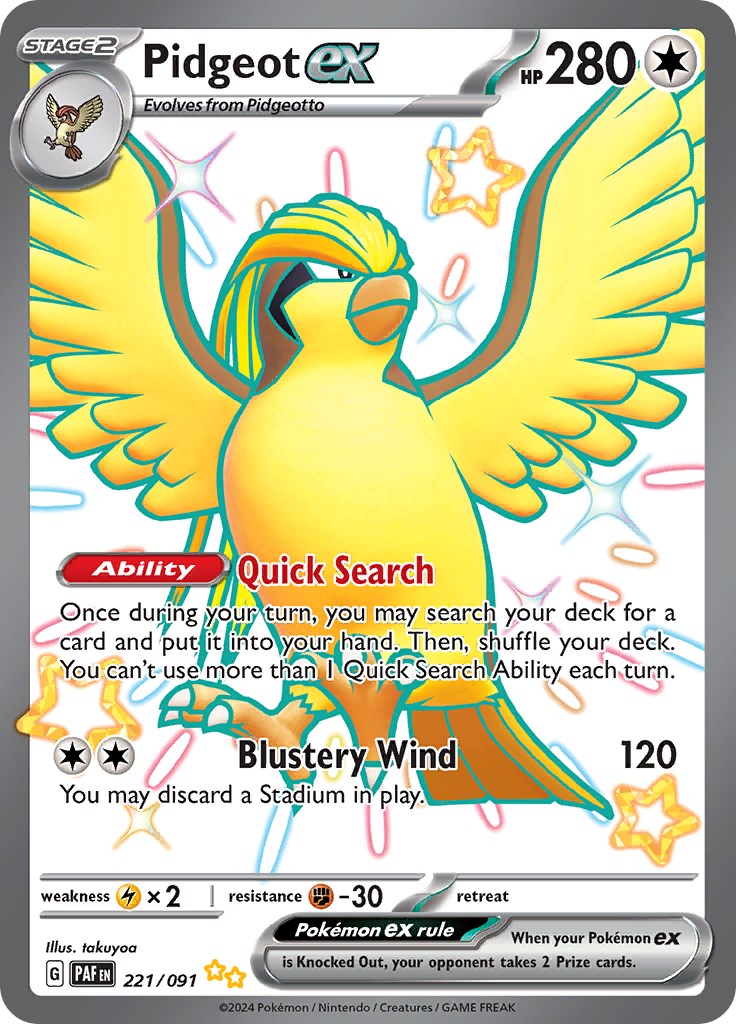 Pidgeot ex (221/091) [Scarlet & Violet: Paldean Fates] | L.A. Mood Comics and Games